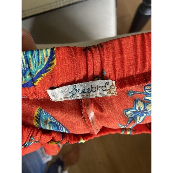 Freebird Tropical Pattern Orange Shorts Soft Feel Vibrant Colors Size Small - Picture 5 of 5